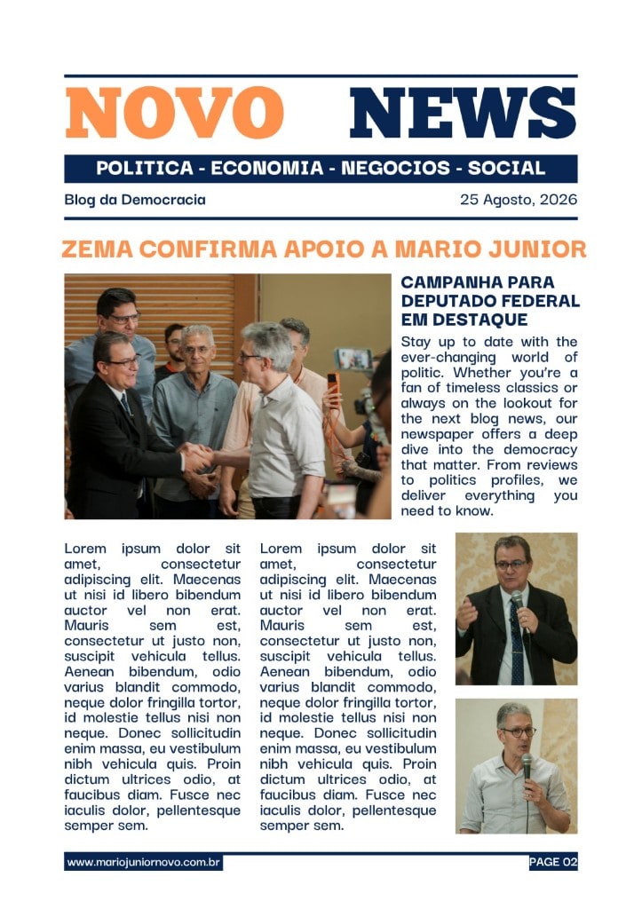 Capa da matéria: Zema confirma apoio a Mário Júnior